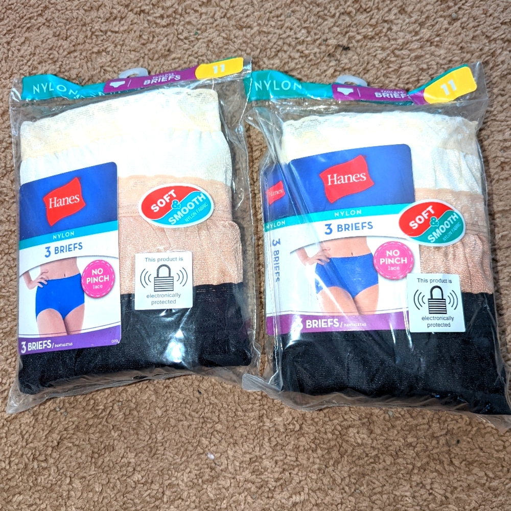 2pk bundle ladies size 11 nylon briefs